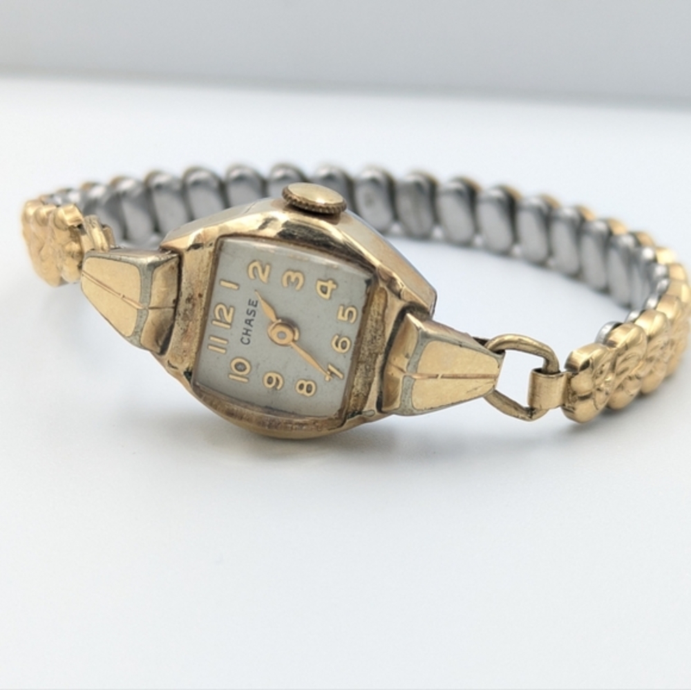 Vintage Chase 10k gold filled top wind up watch (not working) - Picture 1 of 4